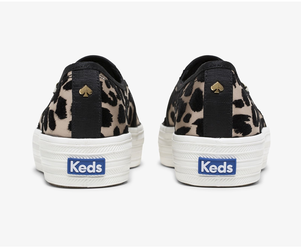 Slip Ons Keds Mujer Leopardo - Kate Spade New York Triple Decker Flocked Leopard - 0547-KWVXE